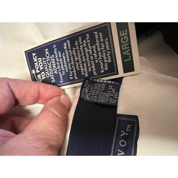 Vintage-Style Envoy Men White & Navy Polo Shirt W/ Front Pockets Large Deadstock - Picture 11 of 14